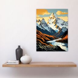 Artery8 Aoraki Mount Cook Artwork National Park New Zealand Snow Peaked Mountain Cloud Piercer Large Wall Unframed Art Poster Print Thick Paper 18X24 - thumbnail 4