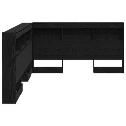 Berkfield Home Storage Headboard with Shelf Black oak 140 cm Engineered wood - thumbnail 6
