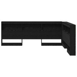 Berkfield Home Storage Headboard with Shelf Black oak 140 cm Engineered wood - thumbnail 5