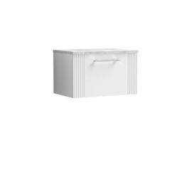 Balterley 1 Drawer Wall Hung Vanity Unit Grey Laminate Worktop, White 600mm