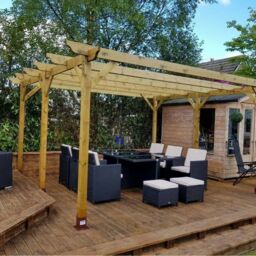 Rutland County Garden Furniture Ltd Garden Pergola 6 Posts - Wood - L300 x W540 x H270 cm - Light Green - thumbnail 4