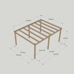 Rutland County Garden Furniture Ltd Garden Pergola 6 Posts - Wood - L300 x W540 x H270 cm - Light Green - thumbnail 5