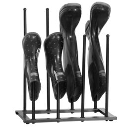 House of Home 4 Pair Dryer Metal Welly Walking Boot Stand Shoe Rack Garden Shed Home Storage in Black