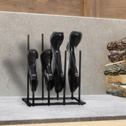 House of Home 4 Pair Dryer Metal Welly Walking Boot Stand Shoe Rack Garden Shed Home Storage in Black - thumbnail 4