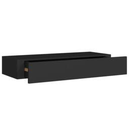 Berkfield Home Elegant Wall-mounted Drawer Shelves 2 pcs Black 60x23.5x10cm MDF - Size: 60x23.5x10 cm - thumbnail 5