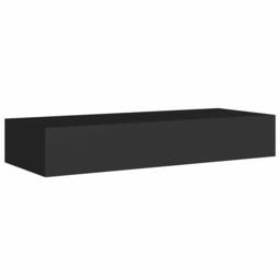 Berkfield Home Elegant Wall-mounted Drawer Shelves 2 pcs Black 60x23.5x10cm MDF - Size: 60x23.5x10 cm - thumbnail 6
