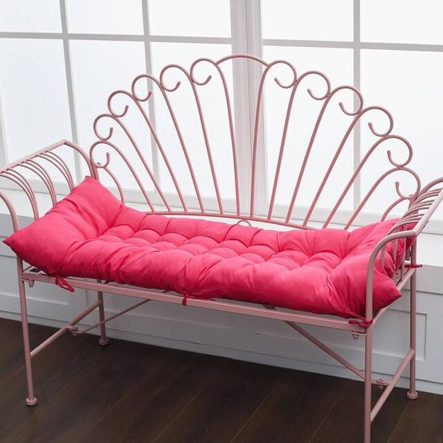 SPETLEK 2 Seater Bench Garden Swing Seat Pad 110x40x8cm in Fuchsia - Size: 100 cm x 190 cm - image 1