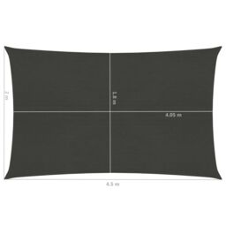 Berkfield Home Sunshade Sail 160 g/m ² Anthracite 2x4.5 m HDPE in Black - thumbnail 6