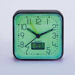 Coopers of Stortford Glow-in-the-Dark Alarm Clock with Thermometer in Green - thumbnail 2