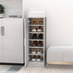 Berkfield Home Shoe Cabinet Grey Sonoma 32x35x92 cm Engineered Wood - Size: 32 x 35 x 92 cm