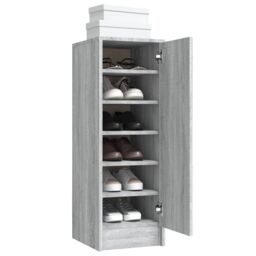 Berkfield Home Shoe Cabinet Grey Sonoma 32x35x92 cm Engineered Wood - Size: 32 x 35 x 92 cm - thumbnail 4
