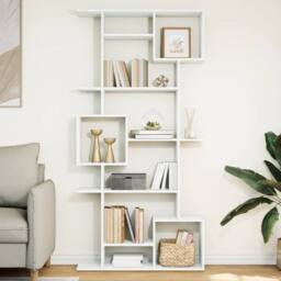 Berkfield Home Classic Book Cabinet White 92x29x188 cm Engineered Wood - Size: 92 x 29 x 188 cm - thumbnail 2