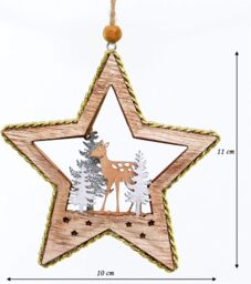 Shatchi Christmas Tree Hanging Decoration Standing Deer Star Shape in Gold - thumbnail 5