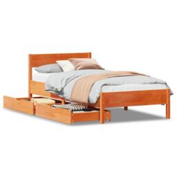 Berkfield Home Bed Frame without Mattress Wax Brown 90x190 cm Single Solid Wood Pine - thumbnail 2