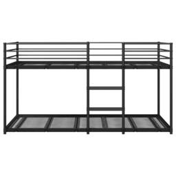 Berkfield Home Breathable Bunk Bed without Mattress Black 90x190 cm Steel - thumbnail 5