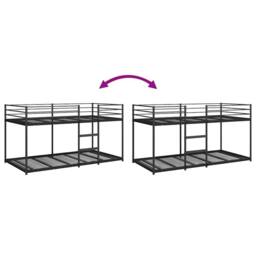 Berkfield Home Breathable Bunk Bed without Mattress Black 90x190 cm Steel - thumbnail 8
