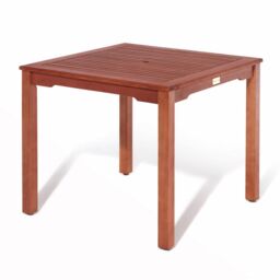 Rowlinsons Willington Four Seater Square Eucalyptus Hardwood Furniture Set in Brown - thumbnail 5