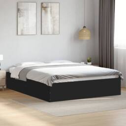 Berkfield Home Bed Frame without Mattress Black 150x200 cm King Size - thumbnail 2