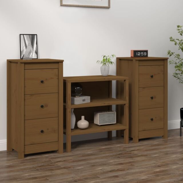 Berkfield Home Sideboards 2 pcs Honey Brown 40x35x80 cm Solid Wood Pine - Size: 40 x 35 x 80 cm - image 1