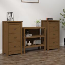 Berkfield Home Sideboards 2 pcs Honey Brown 40x35x80 cm Solid Wood Pine - Size: 40 x 35 x 80 cm - thumbnail 1