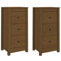 Berkfield Home Sideboards 2 pcs Honey Brown 40x35x80 cm Solid Wood Pine - Size: 40 x 35 x 80 cm - thumbnail 2