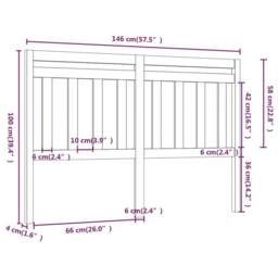 Berkfield Home Bed Headboard 146x4x100 cm Solid Wood Pine in Brown - Size: 146 x 4 x 100 cm - thumbnail 5