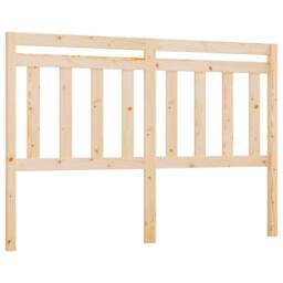 Berkfield Home Bed Headboard 146x4x100 cm Solid Wood Pine in Brown - Size: 146 x 4 x 100 cm - thumbnail 2