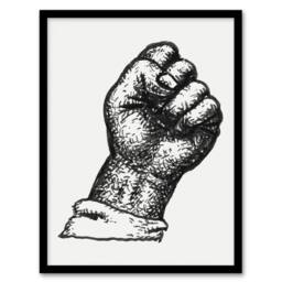 "Artery8 Clenched Fist Black & White Drawing Gestel Framed Wall Art Print - Size: W12"" x H16""" - thumbnail 1