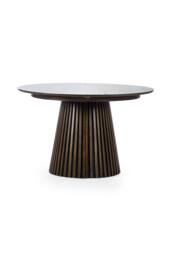 Julian Bowen Arya Round to Oval Extending 4-6 Seater Dining Table in Dark Brown - thumbnail 5