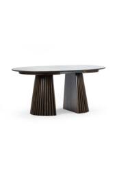 Julian Bowen Arya Round to Oval Extending 4-6 Seater Dining Table in Dark Brown - thumbnail 6