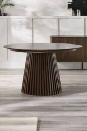Julian Bowen Arya Round to Oval Extending 4-6 Seater Dining Table in Dark Brown