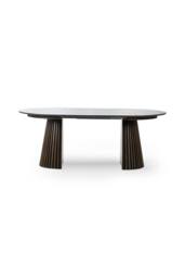 Julian Bowen Arya Round to Oval Extending 4-6 Seater Dining Table in Dark Brown - thumbnail 9