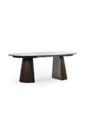 Julian Bowen Arya Round to Oval Extending 4-6 Seater Dining Table in Dark Brown - thumbnail 7