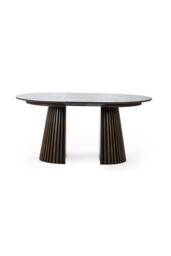 Julian Bowen Arya Round to Oval Extending 4-6 Seater Dining Table in Dark Brown - thumbnail 8