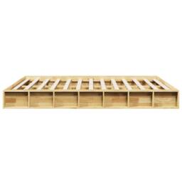 Berkfield Home Bed Frame without Mattress 140x190 cm Solid Wood Oak in Brown - thumbnail 7