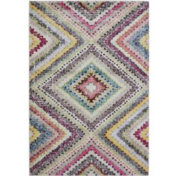 THE RUGS Villa Collection Diamond Design Rug in Multicolour - Size: 80 cm x 150 cm - thumbnail 1