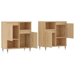 Berkfield Home Sideboards 2 pcs Sonoma Oak Engineered Wood in Brown - thumbnail 4