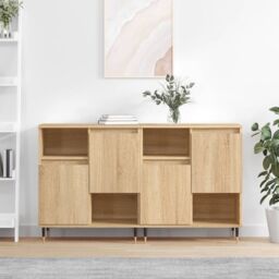 Berkfield Home Sideboards 2 pcs Sonoma Oak Engineered Wood in Brown - thumbnail 1