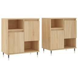 Berkfield Home Sideboards 2 pcs Sonoma Oak Engineered Wood in Brown - thumbnail 2