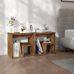 Berkfield Home Bed Cabinets 2 pcs Smoked Oak 40x30x40 cm Engineered Wood in Brown - Size: 40 x 30 x 40 cm - thumbnail 1