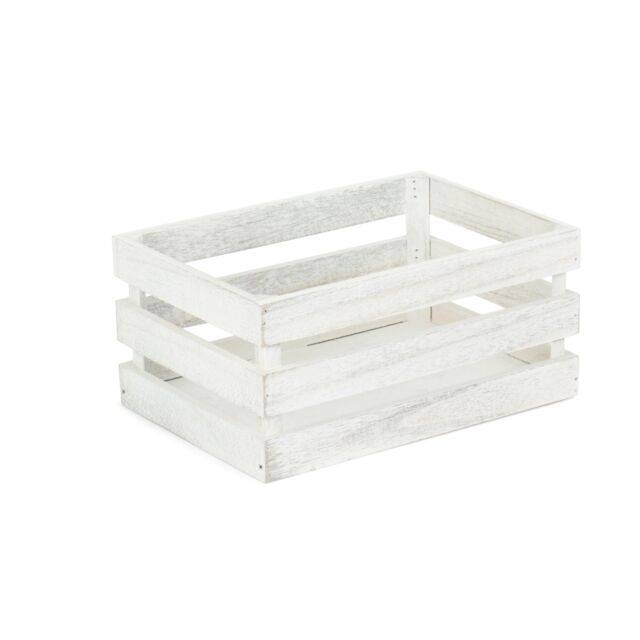 Red Hamper Vintage Slatted Wooden Crate in Grey - Size: Large - image 1