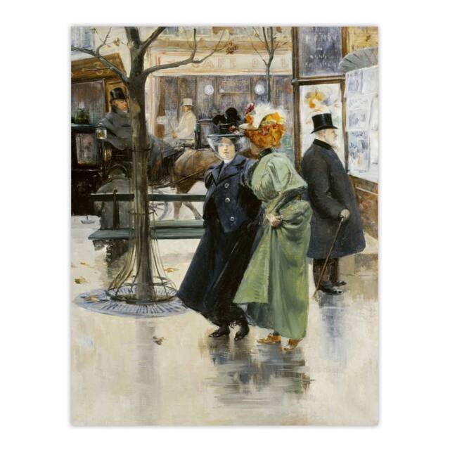 "Artery8 Abel Truchet On the Boulevards Parisian Street View Wall Art Print - Size: W12"" x H16""" - image 1