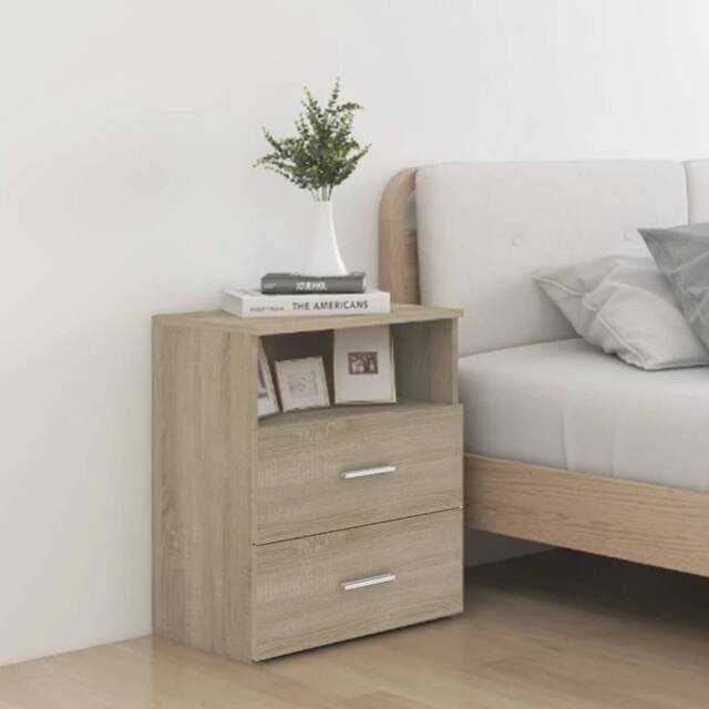 Berkfield Home Bed Cabinet Sonoma Oak 50x32x60 cm in Brown - Size: 50 x 32 x 60 cm - image 1