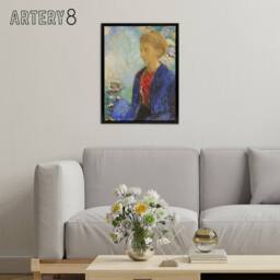 "Artery8 Baroness of Domecy Portrait Redon Vintage Black Framed Canvas Wall Art - Size: W18"" x H24""" - thumbnail 3
