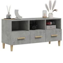 Berkfield Home TV Cabinet Concrete Grey 102x36x50 cm Engineered Wood - Size: 102 x 36 x 50 cm - thumbnail 4