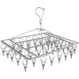 VOGREX 2x 20 Peg Stainless Steel Drying Hanger For Socks Underwear in Silver