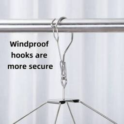 VOGREX 2x 20 Peg Stainless Steel Drying Hanger For Socks Underwear in Silver - thumbnail 3