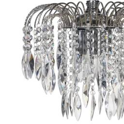 Wyld and Coco Silver Glass Crystals 3-Light Vintage Chandelier - thumbnail 5