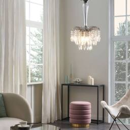 Wyld and Coco Silver Glass Crystals 3-Light Vintage Chandelier - thumbnail 1