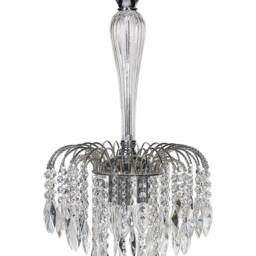 Wyld and Coco Silver Glass Crystals 3-Light Vintage Chandelier - thumbnail 2